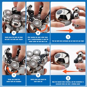 Afeitadora Eléctrica Inalámbrica Recargable para Uso en Seco y Húmedo, Rasuradora Rotatoria IPX7 para Cabeza Calva, Barba y Rostro, para Hombres y Mujeres - Product Image 4