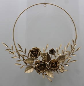 Porta Coronas de Hierro Hecho a Mano, Moderno y Ecológico, Color Naranja Marrón, Decoración de Pared para Fiestas, Decoración Navideña - Product Image 5