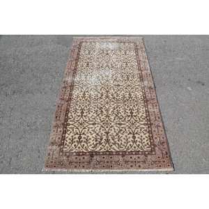 พรมยางขนแกะลายสี่เหลี่ยมขนาดใหญ่3.6 X 6.3ft สำหรับห้องวัยรุ่นพรมตุรกีดีไซน์เย็บปะต่อสีเบจสีน้ำตาลเบจแบบดั้งเดิมสไตล์วินเทจ - Product Image 1