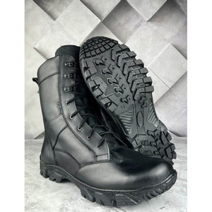 Chaussures de randonnée montantes pour hommes en cuir véritable, résistantes à l'usure, antidérapantes, pour l'hiver et l'extérieur, avec embout en acier, noires HAND MARICLES - Product Image 2
