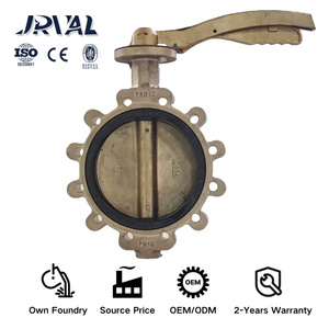 Petite vanne papillon manuelle à cosse marine Montage rapide DIN DN150 Joint souple en laiton en caoutchouc avec poignée - Product Image 1