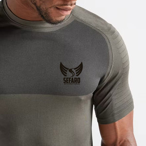 Ropa de gimnasio de talla grande, camisetas de Fitness para hombre, camisetas de Fitness de cuello redondo de alta calidad para hombre, en Stock - Product Image 5