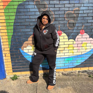 Conjunto de Sudadera con Capucha y Pantalones de Algodón Grueso para Mujer, 450GSM, Corte Regular, Logotipo Serigrafiado, Calidad Premium - Product Image 6