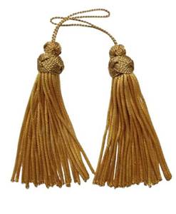 Nouveaux glands tissés en or pour la décoration de vêtements - Fabriqués sur mesure avec/sans cordon - Product Image 1