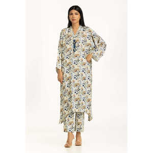 Ensemble coordonné décontracté IPST-55333 en crêpe de viscose imprimé à manches trois-quarts pour le printemps/été - Product Image 1