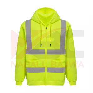 Chaqueta DE SEGURIDAD reflectante de alta visibilidad con logotipo personalizable para hombre, ropa de trabajo de algodón y poliéster, Sudadera con capucha reflectante de alta visibilidad - Product Image 1
