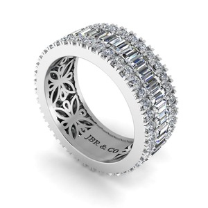 Baguette personnalisée et pavé de diamants ronds Ensemble alliance pour femmes Mode de luxe au prix de gros - Product Image 3