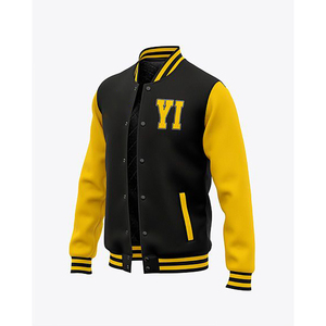 Chaqueta Universitaria de Lona Personalizada de Alta Calidad al por Mayor para Hombre, Chaqueta de Lana con Capucha Cortavientos para Invierno, Personalizable en la Parte Delantera - Product Image 3