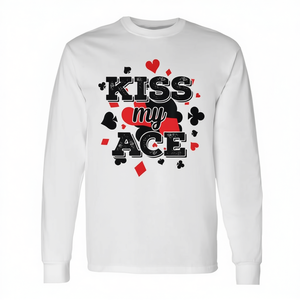 T-shirt de poker à manches longues Kiss My Ace, produit promotionnel de catégorie - Product Image 2