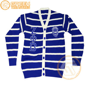 Cárdigan de hermandad griega de alta calidad personalizado Zeta Phi Beta acrílico bordado transpirable Casual suéteres de invierno para mujeres - Product Image 1