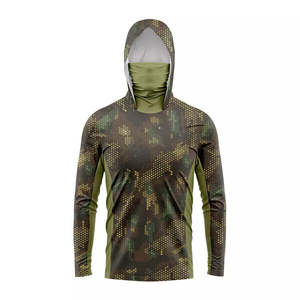 Chemises à capuche de sport respirantes à séchage rapide, style personnalisé OEM, imprimé camouflage, vêtements de pêche, polyester et élasthanne, UPF50, protection solaire - Product Image 3