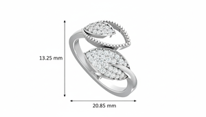 Elegante Anillo de Diamantes con Hoja Orgánica Dorada para Mujer - Product Image 2