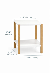 2-Tier Wooden <b>Corner</b> Shelf Decorative Side Table, Plant Stand & <b>Storage</b> <b>Unit</b> - Product Image 2