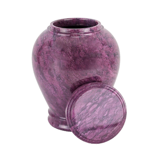 Purple Marble Cremation Funeral Cremation <b>Urn</b> for Human Ashes with Made of Rosewood and Velvet Bag <b>Large</b> Capacity Memorial - Product Image 1