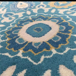 100% alfombras de lana hechas a mano con mechones New Mersey Blue Floral Style Set - Product Image 1