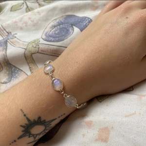 White Rainbow Moonstone 925 <b>Silver</b> 10 Stone Adjustable <b>Bracelet</b> Handmade Gemstone Jewelry Gift For Women - Product Image 2