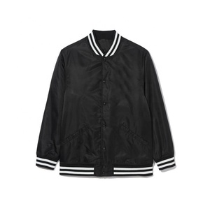 High Quality Custom Logo Canvas <b>Baseball</b> <b>Jacket</b> <b>Men</b> High Street Stylish Winter Breathable Satin Varsity Front Reversible - Product Image 1