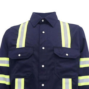 100% Polyester réfléchissant ignifuge vêtements de travail de sécurité haute visibilité chemise multicolore avec plusieurs poches vêtements de travail de protection - Product Image 3