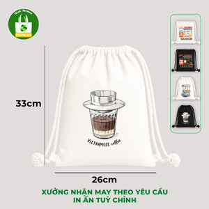 Truong Gia Canvas <b>Drawstring</b> <b>Backpack</b> 26x33cm Printed Cartoon Design Unisex Bag - Product Image 4