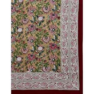 Hand Block Printed King Size 100% Cotton Double Bedsheet Pillow Cover Eco-Friendly Floral <b>Comforter</b> <b>Set</b> for Home 3 Pcs <b>Set</b> - Product Image 2