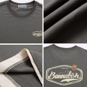 เสื้อยืดลำลองแนวสตรีทผ้าคอตตอน100% โลโก้ด้านหน้าทรงหลวมเข้ารูป - Product Image 5