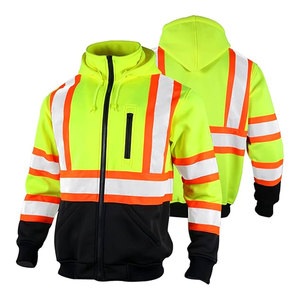 Sweat à capuche uniforme de travail de haute qualité Super Visible Hivis réfléchissant veste de sweat-shirt de sécurité vente en gros sweats à capuche haute visibilité - Product Image 2