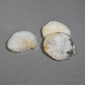 Posavasos de ágata de sal blanca de Año Nuevo al por mayor, alfombrillas y almohadillas galvanizadas doradas, diseño de estrella - Product Image 3