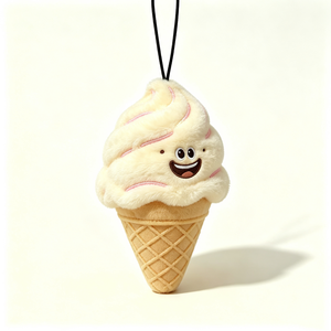 Customized Ice Cream Cone Shaped Plush Pouch Coin <b>Purse</b> Dessert Halloween-Themed Unisex Zipper Bag for Babies 0-24 Months - Product Image 4