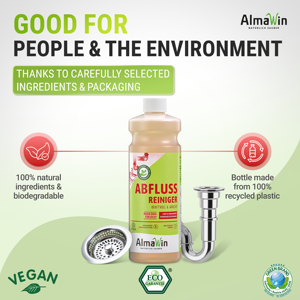 AlmaWin RTS 2 Bathroom Cleaner 500ml Fresh Mint Effective Against Limescale Soap Residue And Dirt Vegan Organic <b>Detergent</b> - Product Image 1