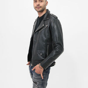 Veste en cuir pour hommes de dernière conception disponible pour tenue décontractée à bas prix Logo personnalisé - Product Image 6