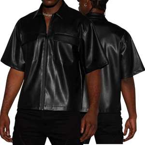 Camisa de cuero cosida duradera con un elegante diseño ajustado, ideal para uso informal y formal. - Product Image 6