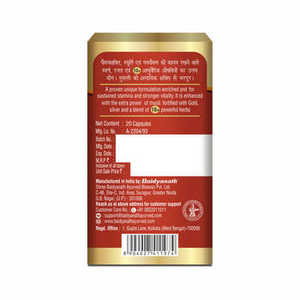 Cápsulas Herbales Ayurvédicas Baidyanath Vita Ex Gold Plus Originales, 20 Cápsulas, para Hombres, que Promueven el Bienestar, la Fuerza y el Equilibrio - Product Image 3