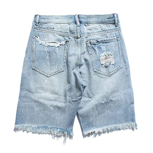 Shorts en jean pour homme à taille mi-haute, dernière conception, toucher doux, respirant, écologique, déchiré, décontracté, tendance, effet usé, best-seller - Product Image 5