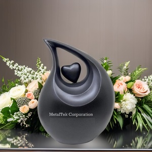 Fabricant des urnes de crémation pour adultes les plus demandées Finition mate Conception de cœur en forme de larme Fournitures funéraires Urnes décoratives en forme de larme - Product Image 4