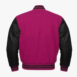 Varsity Letterman <b>for</b> <b>Men</b> <b>Baseball</b> Bomber <b>Jacket</b> Made up of Leather Sleeves and Wool Body Varsity <b>Jacket</b> - Product Image 2