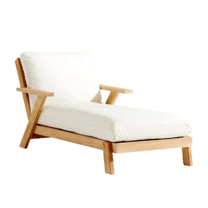 Tumbona de Exterior de Madera Maciza de Lujo con Cojín de Espuma Viscoelástica, Diseño Plegable para Uso en Hoteles, Villas y Patios - Product Image 1