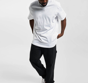 Vente en gros 100% coton personnalisé brodé Logo surdimensionné goutte épaule hommes Jogging Set-2pcs T-Shirt ensemble court fil teint - Product Image 4