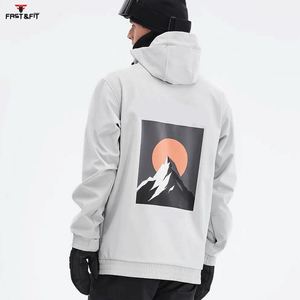 Veste de ski pour homme à capuche, imprimée, imperméable, coupe-vent, grande taille, fermeture éclair, respirante - Tex, pour le snowboard en hiver - Product Image 3