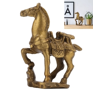 Prix de gros Statue de cheval en laiton Sculpture décorative Décoration de table Figurine de cheval solide en laiton antique Artisanat en métal - Product Image 5