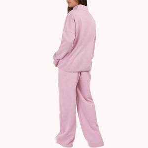 Conjunto Deportivo de Felpa para Mujer, Sudadera y Pantalones Deportivos de Corte Recto, Tejido Suave al Tacto, Suministro al por Mayor de Marca Privada OEM - Product Image 3