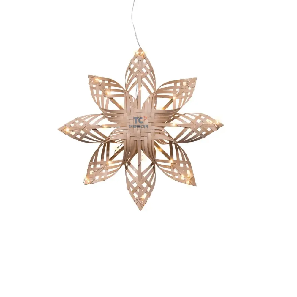 Wholesale Top Selling Hand woven bamboo snowflakes hanging ornaments bamboo crafts star for Christmas decoration