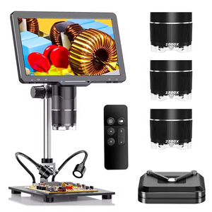 <span class=keywords><strong>Microscope</strong></span> numérique à mise au point manuelle OEM 2K HD 10,1 pouces <span class=keywords><strong>LCD</strong></span>, 3 objectifs, 2000X, caméra d'<span class=keywords><strong>inspection</strong></span> portable, <span class=keywords><strong>microscope</strong></span> vidéo LED USB - Product Image 1