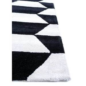 Tapis en laine et viscose à motifs géométriques gris et noir, tissé à la main, pour la maison Tnq-3242 - Product Image 4