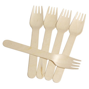 Fourchettes en bois biodégradables à usage unique-idéales pour les restaurants et les fêtes - Product Image 1