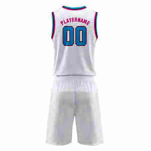 Uniforme de basket-ball imprimé par sublimation de haute qualité en gros, logo d'équipe personnalisé, numéros, 100% polyester, séchage rapide - Product Image 2