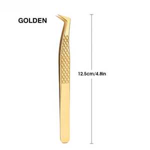 Pinces à cils en acier inoxydable rose personnalisées Poignées en diamant Anti-magnétiques Droites Volume Extension de cils Outils professionnels - Product Image 3