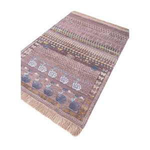 พรมไหมพรมผสมไหมไผ่ถักมือลายดอกไม้สีน้ำเงินแมนชาฮา สำหรับบ้าน ห้องนอน และทางเดิน รูปทรงสี่เหลี่ยมผืนผ้า รุ่น Jaipur US-Les-2578 - Product Image 2