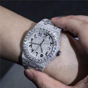 Reloj de Lujo con Diamantes de Imitación VVS, Movimiento Automático Hecho a Mano, Cristal de Zafiro, Estilo Hip Hop, Correa de Moda - Product Image 2