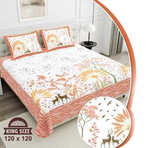 Ensemble de draps de lit 3 pièces en coton de qualité élégante Impression florale solide Style classique Confortable et idéal pour les cadeaux - Product Image 2