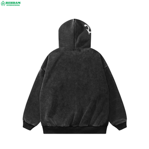 Best Wholesale Custom Unisex Zipper Hoodie Wash French Terry Sweatshirts Thermal No <b>Strings</b> Heavy Regular Fit 100% <b>Hoodies</b> Men - Product Image 4